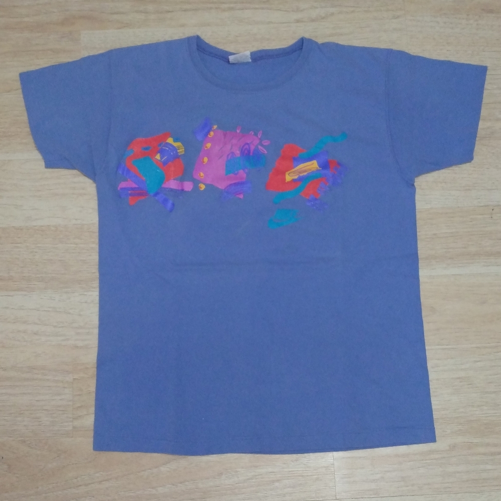 Vintage 1987-1993 Women's Nike Single Stitch Abstract Print Short Sleeve Sz S